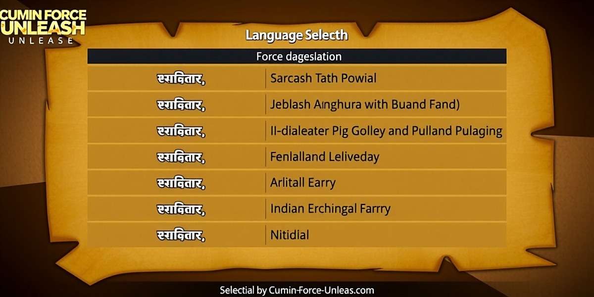 Cumin Force Unleash - Language Support Cumin Force Unleash language selection screen showing various Indian language options